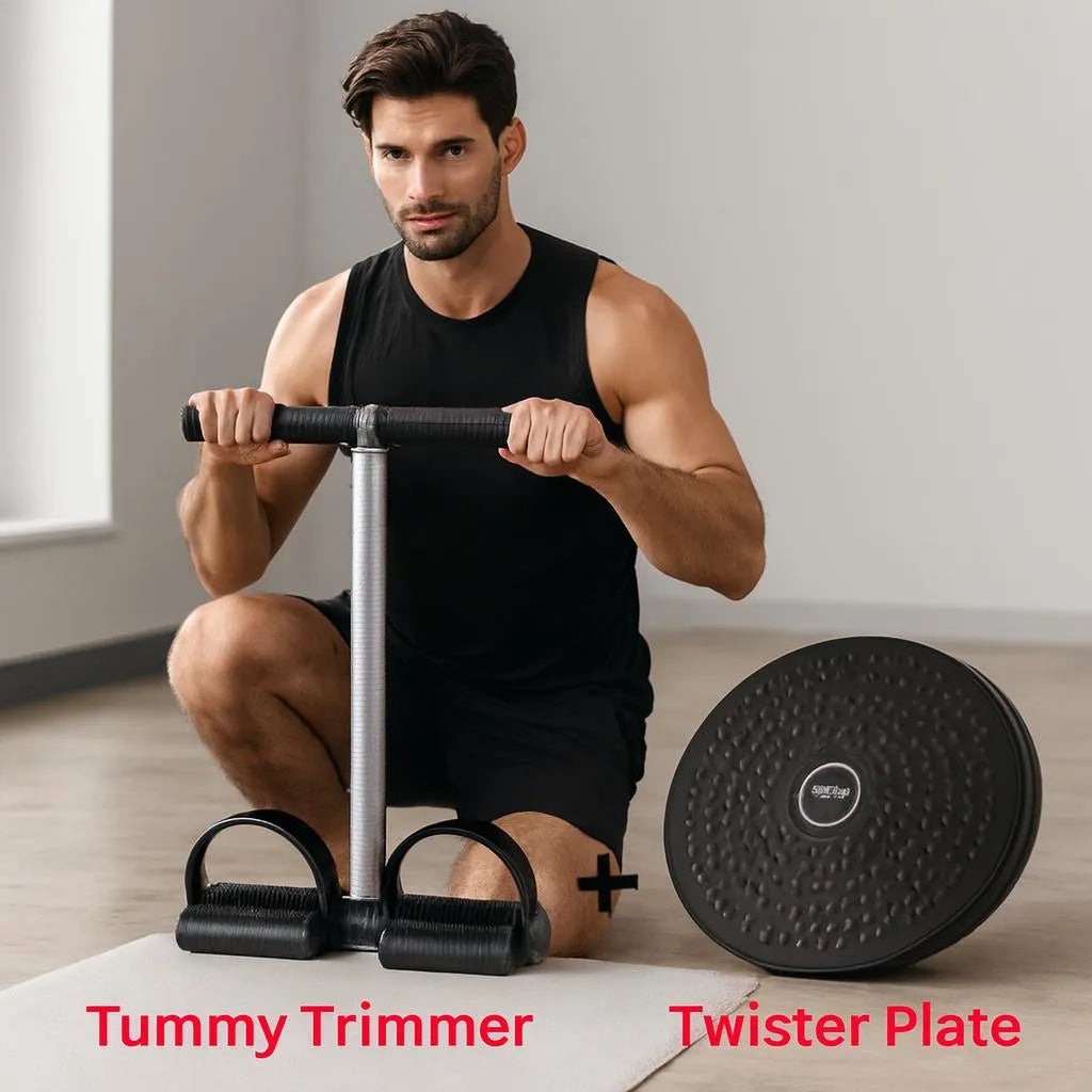 Home Gym Twister & Tummy Trimmer Set Black Iron