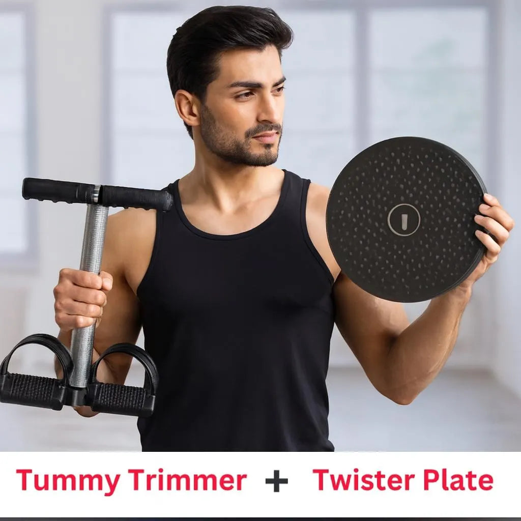 Home Gym Twister & Tummy Trimmer Set Black Iron