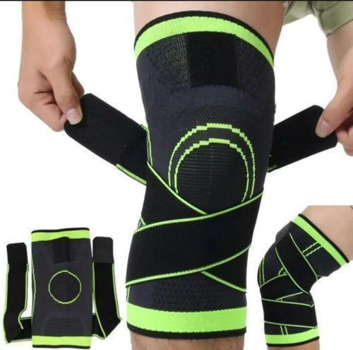 Flexible Knee Support Green Black Gym Workout