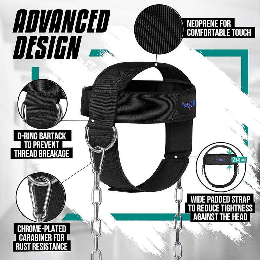Adjustable Steel Chain Neck Pull Rope for Gym Fitness