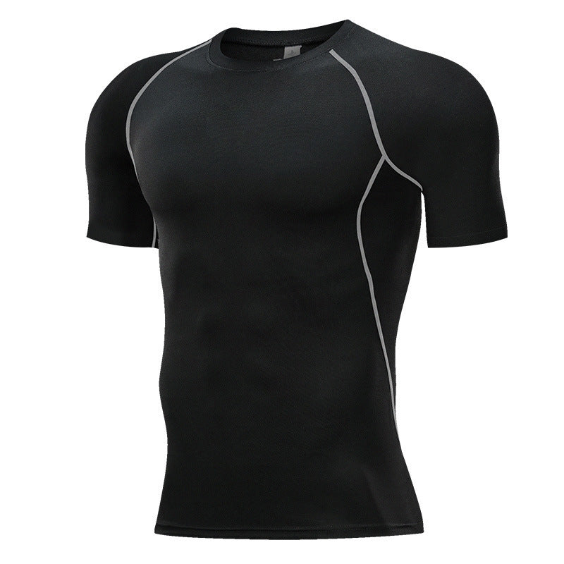 Men Short Sleeve Compression T-Shirt Quick Drying Gym Sports